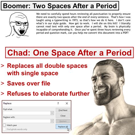 all my homies hate two spaces after periods : r/memes
