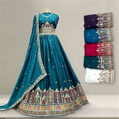 Aisha - Zari & Thread Embroidered Georgette Lehenga Set - JMS Studio
