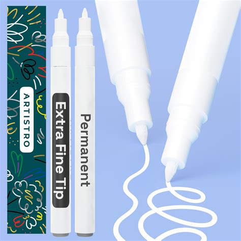 ARTISTRO White Permanent Marker - Set of 2 White Paint Pen, Oil Based ...