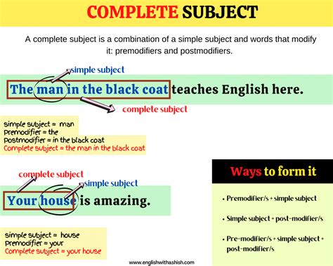 Complete Subject Examples In Sentences at Gabriella Raiwala blog