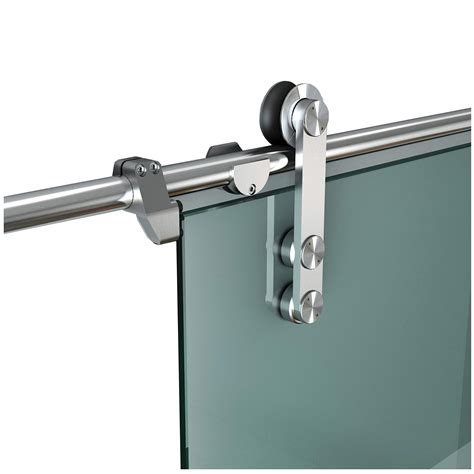 Buy DIYHD 8FT Easy Mount Stainless Steel Glass Sliding Barn Door ...