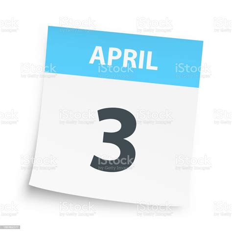 April 3 Daily Calendar On White Background Stock Illustration ...