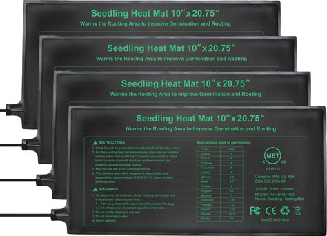 Amazon.com : MET Certified Seedling Heat Mat, Waterproof Durable ...