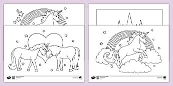 Unicorn Colouring Colouring - Sheets and Pages for Parents