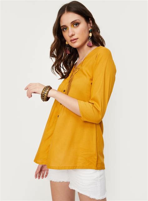Buy Women Pintuck V-neck Top Online at just Rs. 499.0 - 1000011552496 ...
