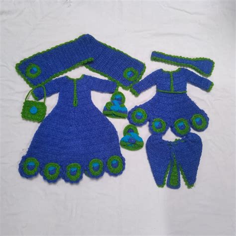 DAU JI DAMODAR LATEST DESIGNED PEACOCK STYLE WOOLEN DRESS FOR YUGAL ...