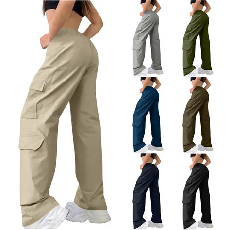 jtjvou Cargo Pants for Women High Waisted Hiking Pants Baggy Stretchy ...
