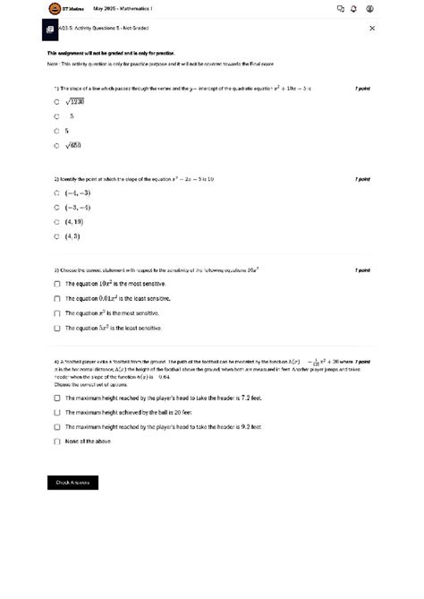 IIT Madras May 2025 Mathematics AQ3.5: Practice Activity Questions ...