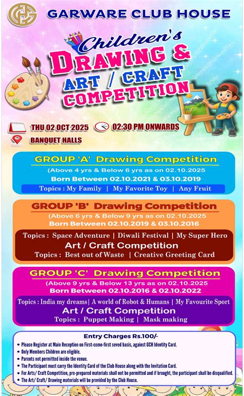 Children's Drawing & Arts/ Craft Competition, on Thursday 2nd October ...