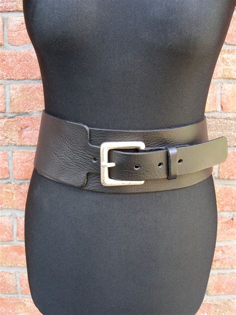 Women Leather Belt, Women's Wide Leather Belt, Black Leather Waist Hips ...