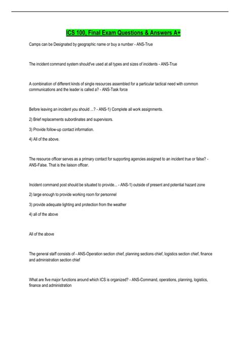 Image result for ICS 100 Post-Test