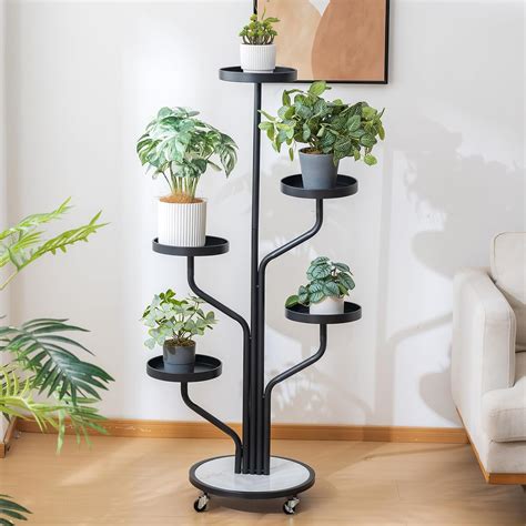 Amazon.com: CHPHI 5 Tier Indoor Plant Stand Wrought Iron, Tall Metal ...