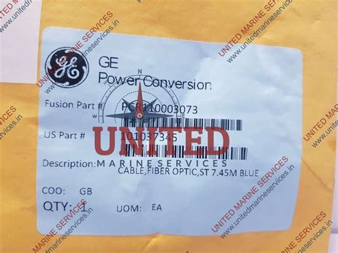GE POWER CONVERSION CABLE FIBER OPTIC ST-ST SIMPLEX 62.5/125 7.45 MTR ...