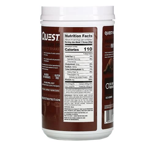Quest Nutrition, Protein Powder, Chocolate Milkshake, 1.6 lb (726 g ...