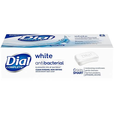 Dial Antibacterial Bar Soap Refresh & Renew White 4 oz - 8 Bars ...