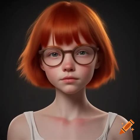 Beautiful girl with glasses and short hair on Craiyon