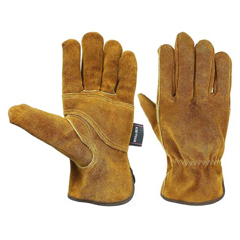 KIM YUAN Waterproof Leather Work Gloves, 1 Pairs Thorn Proof Gardening ...