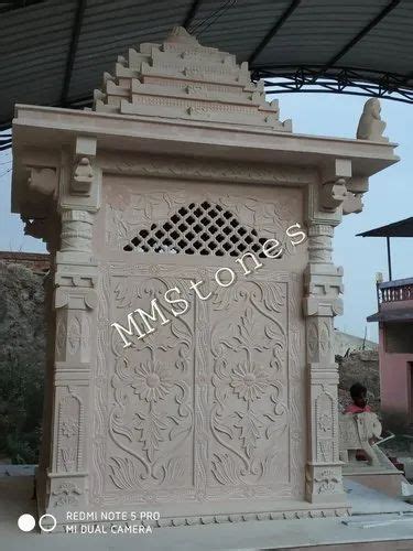 Temple - Red Stone Baramda Mandir 6 Feet Manufacturer from Dausa