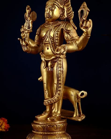 Pure Brass Lord Kaal Bhairava Superfine Statue – 12 Inch – Budhshiv.com