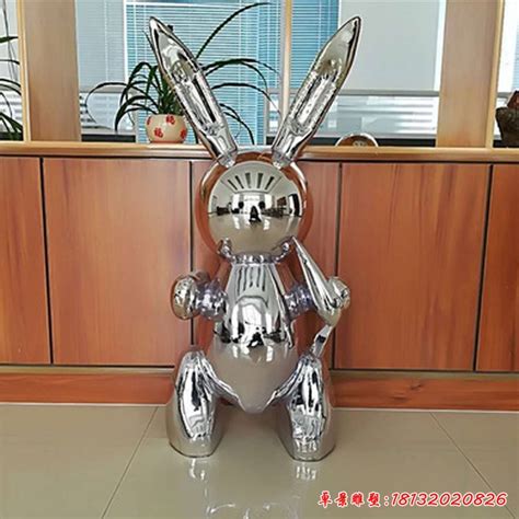 不锈钢镜面卡通兔子雕塑 - 卓景雕塑公司