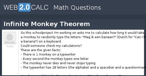 View question - Infinite Monkey Theorem