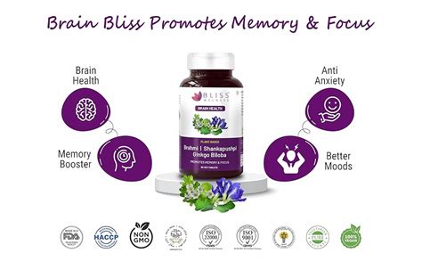 Buy Bliss Welness Brain Booster,Brahmi Shankpushpi Ginkgo Biloba ...
