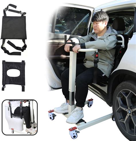 Amazon.com: 病人升降轉移椅 便攜式轉移輔助 老年人/殘疾人用 承重能力 200 磅(約 99.8 公斤),高度可調,附 2 個靠墊 ...