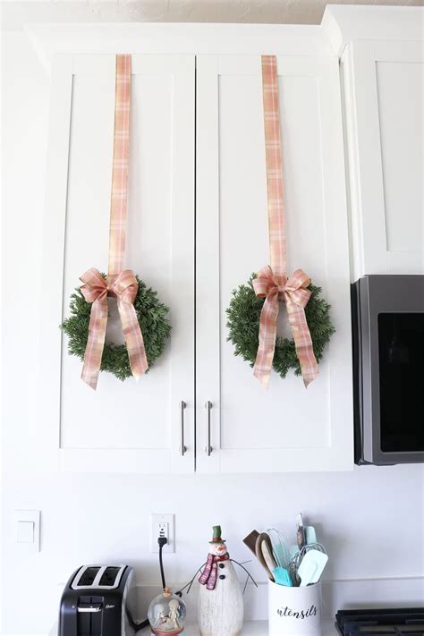 How to Hang Wreaths on Kitchen Cabinets & the Best Size - Aubree Originals