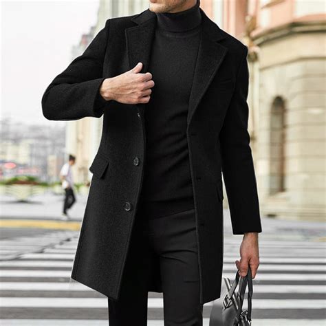 Mens Pea Coat Fitted