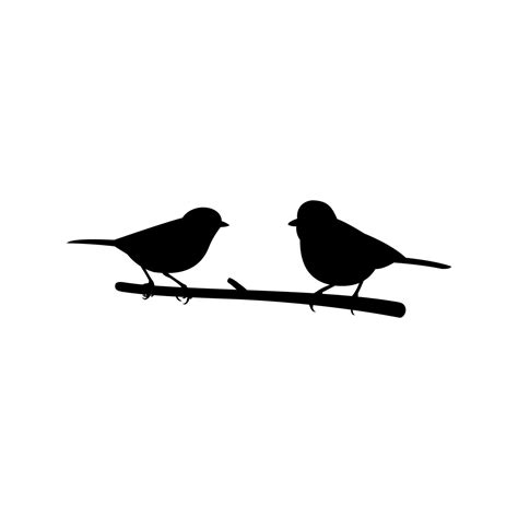 vector drawing two birds sitting on branch 13977563 Vector Art at Vecteezy