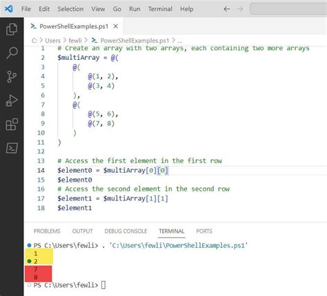 PowerShell Multidimensional Array 的图像结果