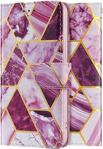 ClickCase Marble Series Faux Leather Back Case Card Holder Wallet with ...