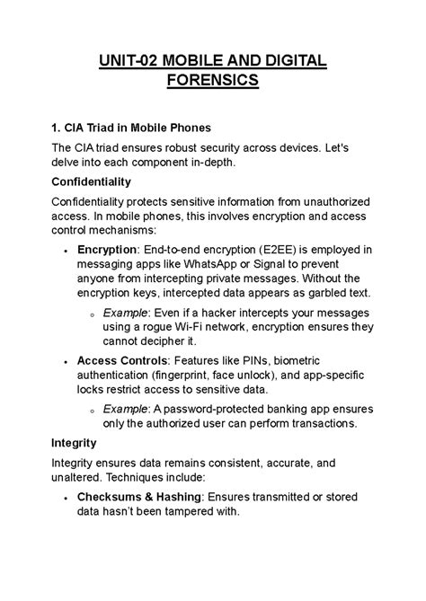 Mobile AND Digital Forensics UNIT-02 - UNIT- 02 MOBILE AND DIGITAL ...