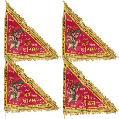 AYOSHRI® Jai Shree Ram Hanuman Ji Flag/Jhanda/Dwaja Printed Triangle ...
