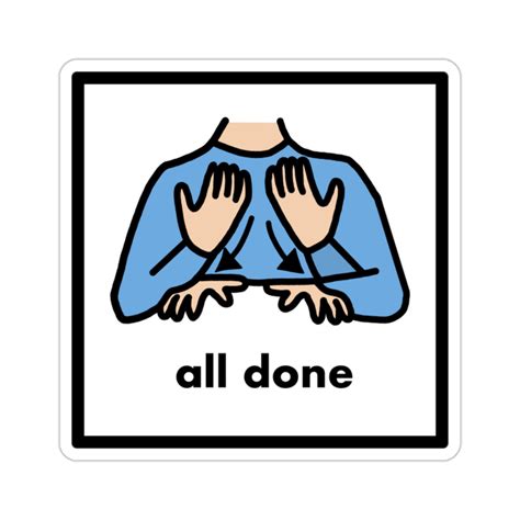 All Done Sign Language Sticker Picture Exchange - Etsy