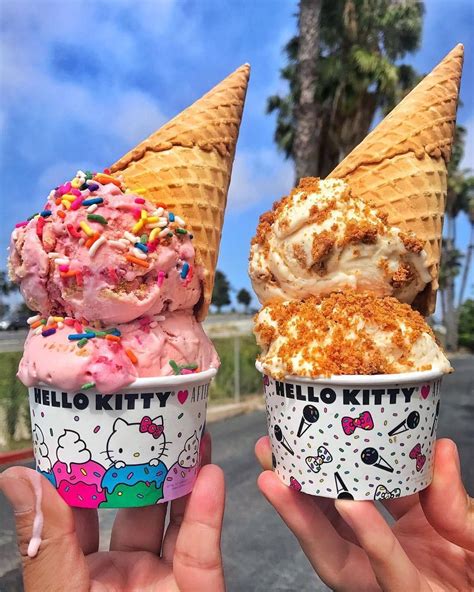 Hello Kitty Eating Ice Cream