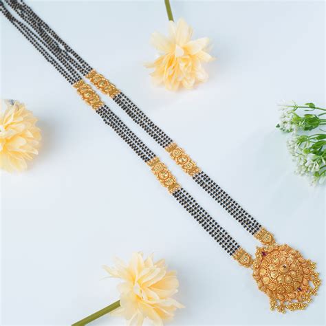Silver Long Mangalsutra Design Gold Plated And Gheru Finished – Siddhi ...