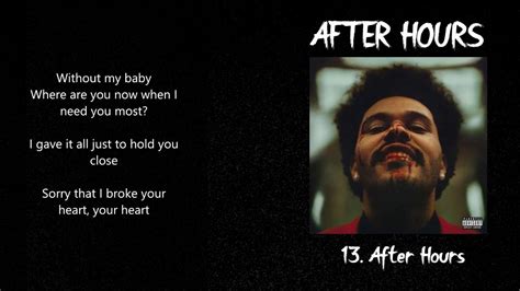 The Weeknd - After Hours (Official Video Lyrics) - YouTube