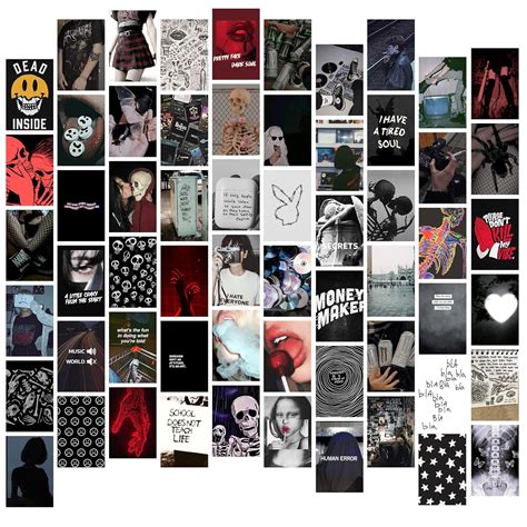 Thepaper9store Dark Grunge Collage Kit Aesthetic Room Decor Self ...