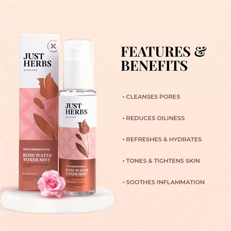 Foxy.in : Buy Just Herbs Steam Distilled Rose Water Facial Mist (100ml ...