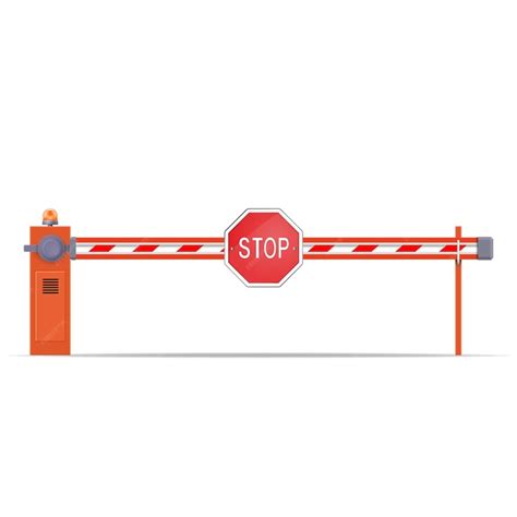 Barrier with stop sign | Premium Vector