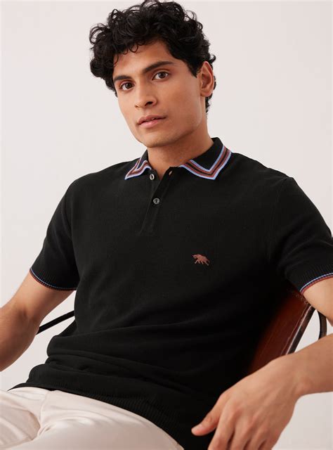 Buy Jet Tipping Polo | Casual Black Solids Polos for Men Online | Andamen