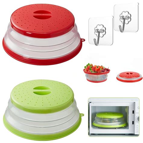AnTom Vented Collapsible Microwave Splatter Cover, BPA-Free Silicone ...