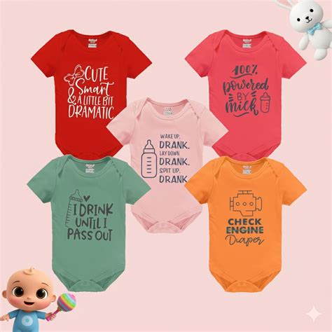 Buy kiddeo Baby Boy's and Baby Girl's Bodysuits (Pack of 5) | KIDDEO