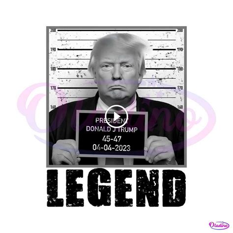 Trump Mugshot Legend President PNG - Oladino