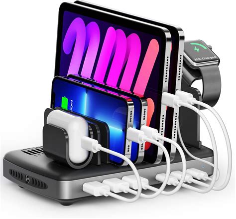 Amazon.com: iPad Charging Station, Unitek 96W 10-Port USB Charging Dock ...