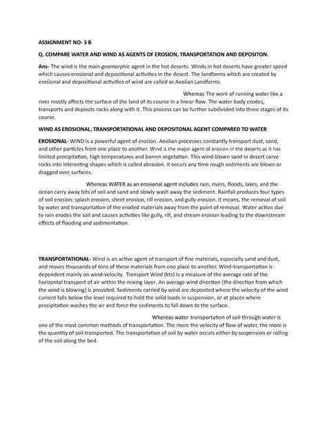 Assignment NO 5B - IT PROVIDES LECTURE NOTES FOR GEOGRAPHY STUDENTS ...