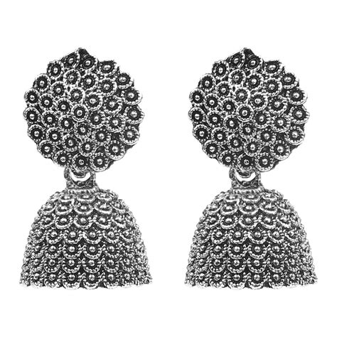 Traditional Oxidized Silver Jhumka Earrings for Women And Girls (SJ_17 ...
