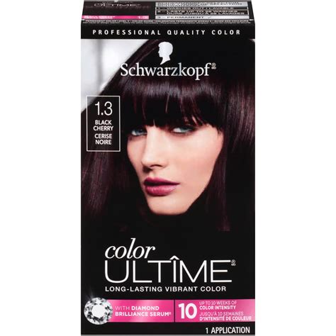 Schwarzkopf Ultime Permanent Hair Color Cream, 1.3 Black Cherry ...