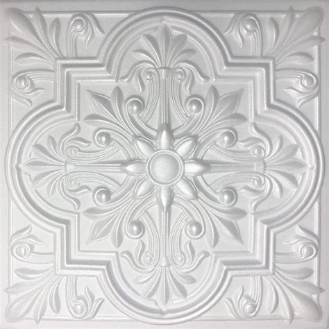 Elegant White Decorative Ceiling Tiles - Set of 40